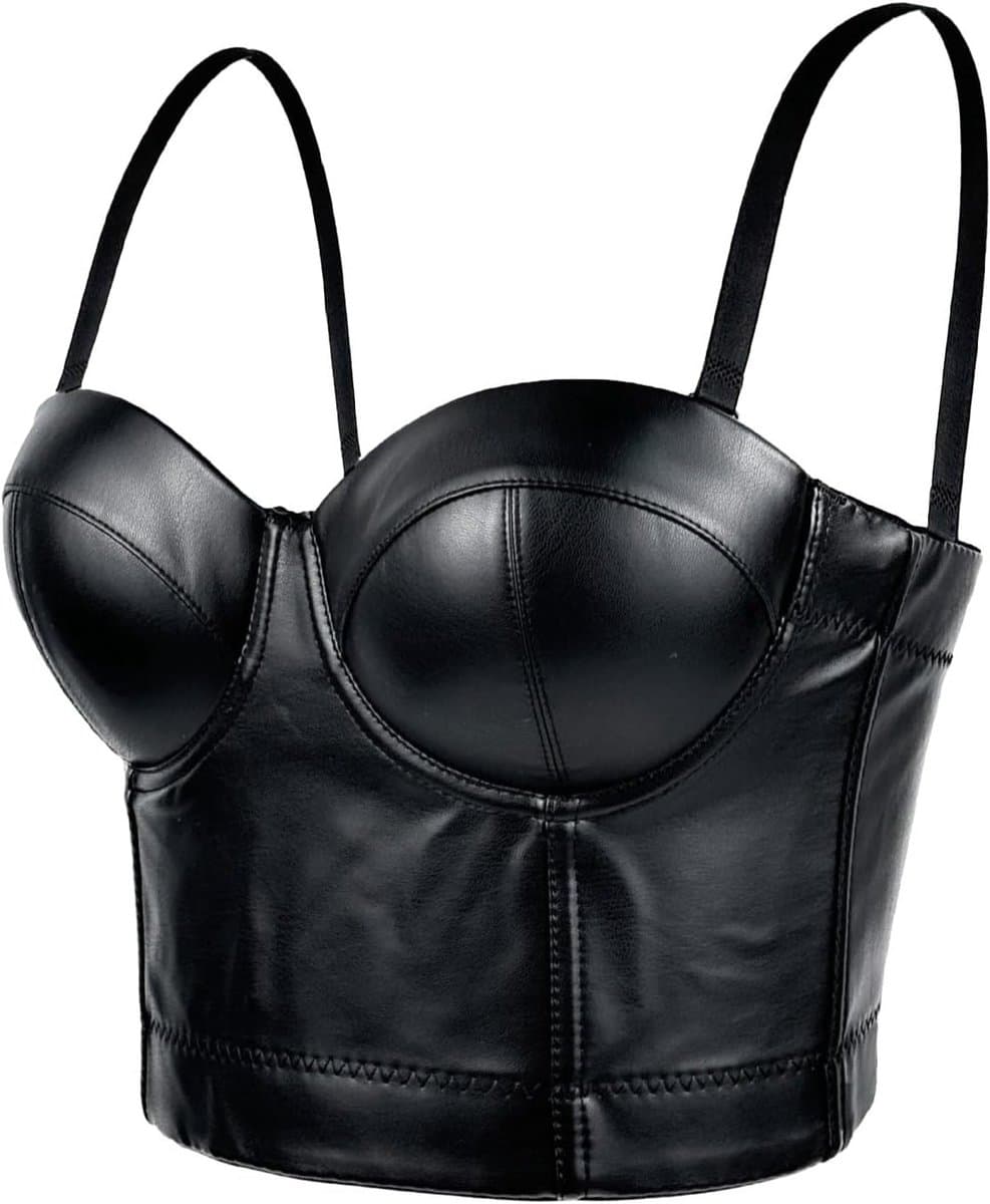 Leren Wetlook Lingerie voor Vrouwen - Punk Slim Fit Latex Top voor Feest, Clubwear en Carnaval — afbeelding 1
