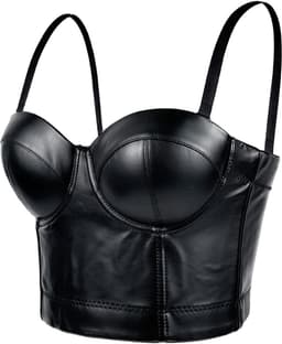 Leren Wetlook Lingerie voor Vrouwen - Punk Slim Fit Latex Top voor Feest, Clubwear en Carnaval — thumbnail 1