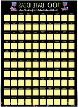 Krasposter voor koppels - Liefdesspel Poster - Romantische avonden - 100+ liefdesideeën - 44 x 6 cm - Zoals afgebeeld — thumbnail 1