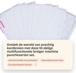 Dailygoods- Punching Cards Set - 10 Stuks - Professionele Plastic Kaarten - Voor Silver Reed Breimachine - Gebruiksvriendelijk - 10 Patronen - Breipatroonkaarten — thumbnail 2