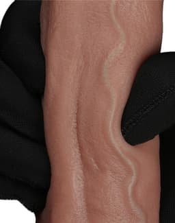 LoveToy - Dubbellaagse siliconen dildo 22,5 cm (Ø 4,2 cm) - Bruin — thumbnail 4