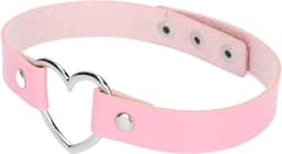 Choker Kraag van PU Leer voor Dames met Hartvormige Decoratie, Modieuze Halsketting en Accessoire voor Dagelijks Gebruik — thumbnail 1