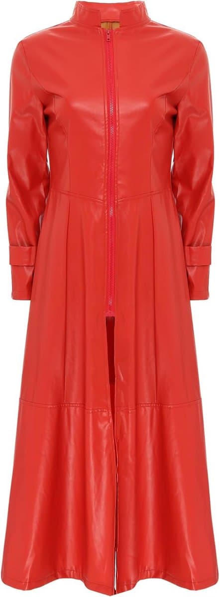 Lange Lak Trenchcoat voor Dames en Heren - Sexy PVC Leren Lange Jas met Ritssluiting voor Clubwear & Disco — afbeelding 1