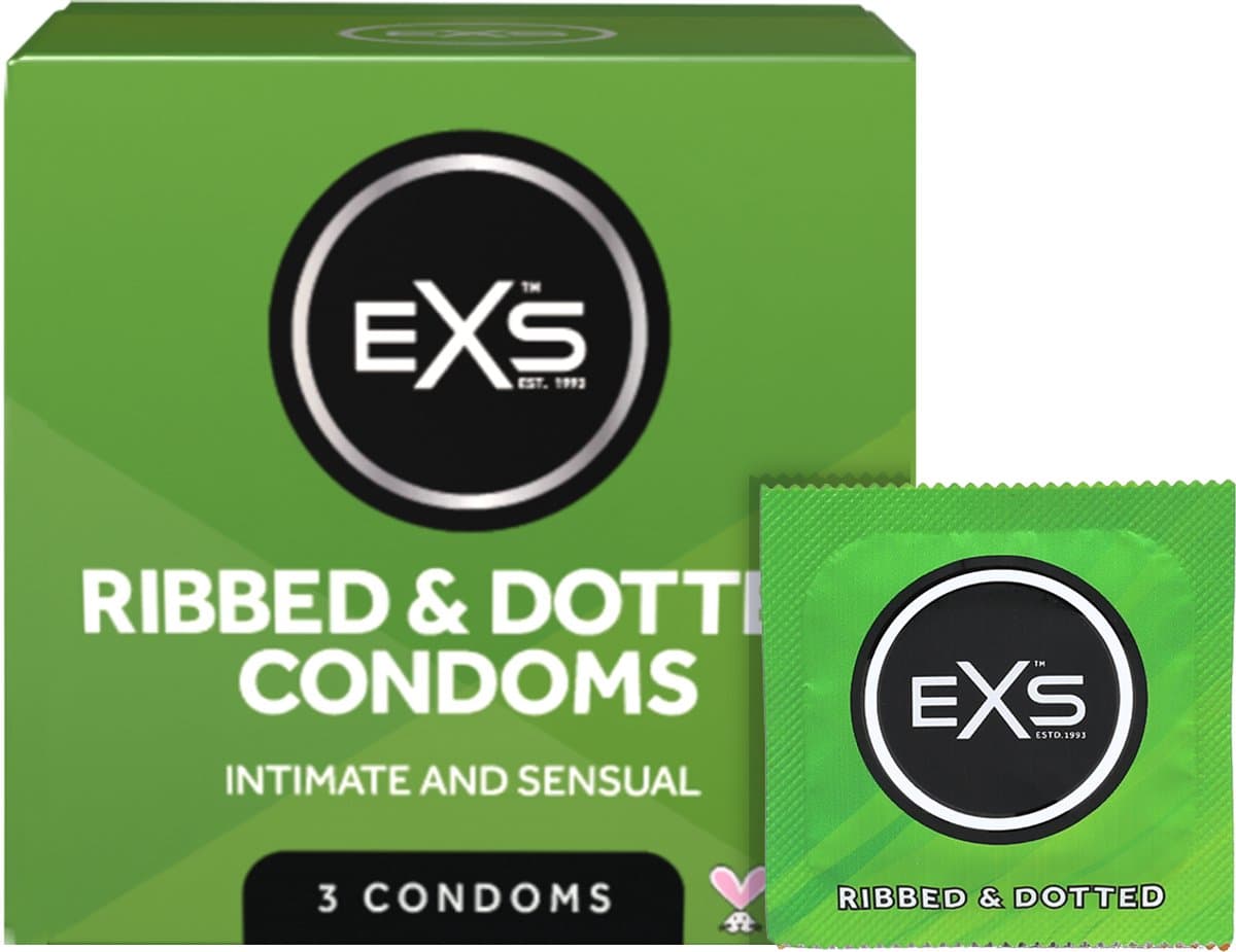 EXS Ribbed and Dotted 3 condooms — afbeelding 1