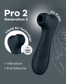 Satisfyer, vibrator, drukgolfvibrator, 'Pro 2 Generation 3', 16,5 cm, vloeibare luchttechnologie, incl. extra opzetstuk, 2 apart regelbare motoren — thumbnail 8