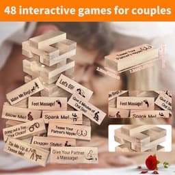 48 stuks Block Tower Spel voor Volwassenen - Spannend Spel voor Koppels en Uitdagende Activiteit voor Verjaardagen en Valentijnsdag — thumbnail 6
