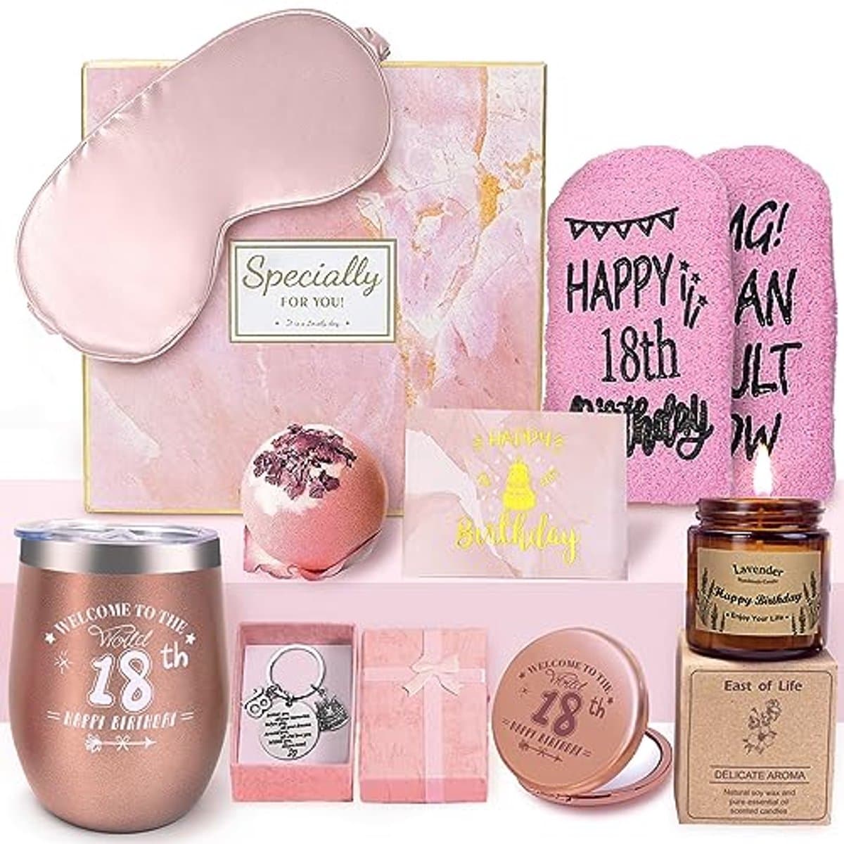 18e Verjaardag Cadeaus voor Vrouwen, Verwen Set voor Haar, Ideale Cadeau-ideeën voor 18-jarige Vrienden, Zussen en Dochters — afbeelding 1