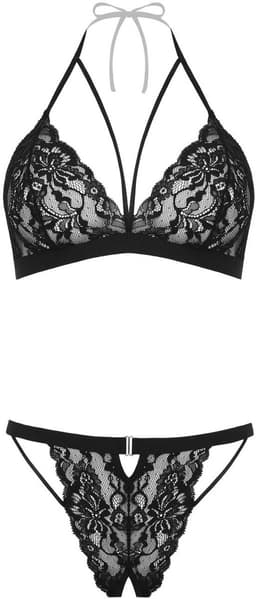 Christine le Duc - Kanten BH Setje met Open Kruis - Lingerie Erotisch - Lotte - Zwart - M — thumbnail 2