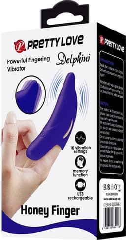 Pretty Love - Delphini - Vinger Vibrator - Paars - Siliconen - USB Oplaadbaar - 10 standen — thumbnail 6