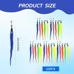 25 stuks vervangend aas voor kattenhengel, interactief kattenspeelgoed voor zelfbezigheid, kleurrijke worm-hangerset voor wandspeelgoed, 5 kleuren zeepaardjeswormen voor kittens jachtinstinct training — thumbnail 4