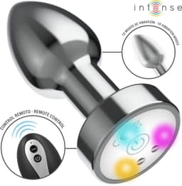 Vibrerende Metalen Anale Plug met LED-lichtjes en Afstandsbediening Maat M — thumbnail 2
