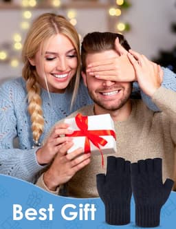 Handschoenen voor heren en dames, gebreide vingerhandschoenen zonder vingertoppen, zachte fleece handschoenen zonder vingers voor typen, fietsen, rijden, kamperen, hardlopen — thumbnail 5