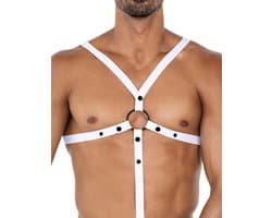 Cut4Men - C-Ring Gekruist Harnas - Tuigje - Wit