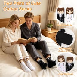 huwelijksgeschenkenset voor bruidspaar, 11-delig Mr en Mrs geschenken voor partnermok*2, lepel*2, schort*2, sokken*2 paar, wenskaart *1, verlovingscadeau jubileum cadeau voor bruiloft — thumbnail 2