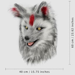 Hond Hoofd Masker Nieuwigheid Pluche Staart Klauw Poot Wanten Handschoenen Set Halloween Party Maskerade Kostuum Cosplay — thumbnail 4