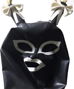 Latex masker met pruik, rekbaar — thumbnail 2
