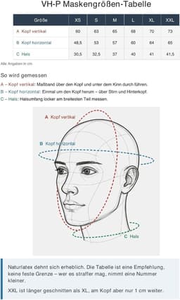 Masker met twee blonde gevlochten vlechten - hoofdmasker van hoogwaardig natuurlatex, zwart — thumbnail 2