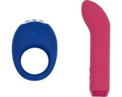 Je Joue - Cadeauset Couples Collection - G-spot Bullet Vibrator & Vibrerende Cockring - Roze/blauw