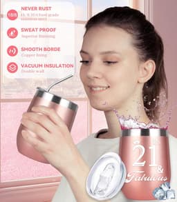 Verjaardagscadeau Set - Geschenkdoos Vrouw - 21e Verjaardag Vieren - Compleet Samengesteld - 7 Delig - Rosé — thumbnail 3