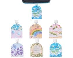 Set van 6 USB Stofstekkers in Kleurrijke Designs