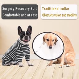 Herstelpak voor honden - bodysuit met lange mouwen na operatie, medisch huisdiershirt, onesie, ter bescherming van wonden, chirurgisch pak voor reu/vrouwelijke honden, puppypyjama voor kleine — thumbnail 4