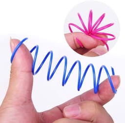 30 stuks kattenspeelgoed voor katten, brede kleurrijke spiraalveren, kattenspeelgoed, kunststof spiraalveren voor katten, kittens, huisdieren (willekeurige kleur) — thumbnail 5