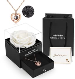 SolidKeus - Geconserveerde Echte Roos met I Love You Ketting — thumbnail 1