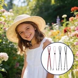 4 stuks handschoenhouders en mutsband, verstelbaar, nylon touw, anti-verlies, wantenclips, voor kinderen en volwassenen, winddichte mutsband voor skiën, outdoor, zwart, rood, roze, blauw — thumbnail 2