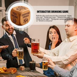 Drinkspel Hout - Tafelspel Feest - Feestelijke Interactie - Grappige Uitdagingen - 6.8 x 5.8 x 5.9 cm - Niet gespecificeerd — thumbnail 4