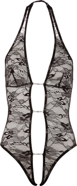 Abierta Fina – Sexy Halternek Body met Open Voorzijde voor  Avonturen – Maat M - Zwart — thumbnail 1