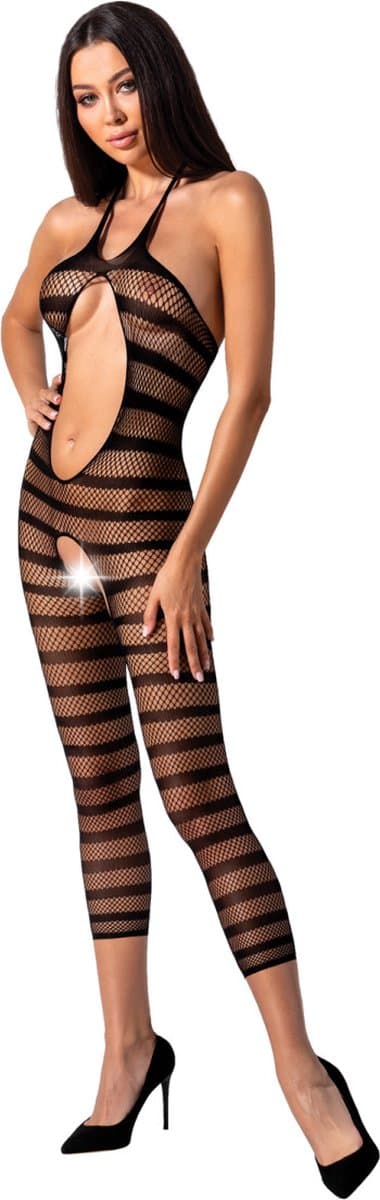 Passion - Woman Bs081 Bodystocking Black One Size — afbeelding 1