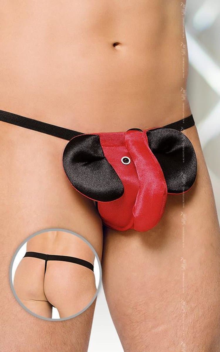 Softline Collection - Grappig olifanten string voor heren rood S t/m L — afbeelding 1