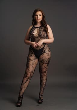 Criss Cross Neck Bodystocking - Plus Size — thumbnail 7