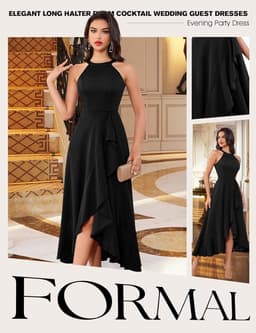 Elegante Lange Avondjurk Dames Hi-Low Feestjurk voor Bruiloft en Cocktailparty — thumbnail 3