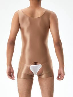 Erotische Open Kruis Shiny Tights voor Mannen - Elastische Smooth Tank Top Sporten Bodybuilding Leotard — thumbnail 4