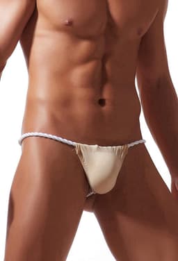 Heren Ice Silk T-Back String Ondergoed Lage Taille Bikini Slips — thumbnail 3