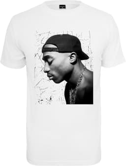 Heren T-Shirt met Tupac Cijfers en Gebarsten Achtergrond — thumbnail 2