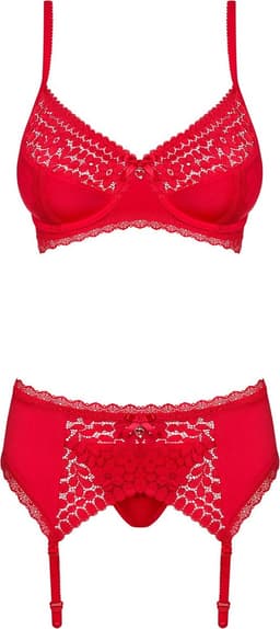 Obsessive Jolierose Open Kruis Teddy - Erotische Body - Maat S/M - Rood — thumbnail 11