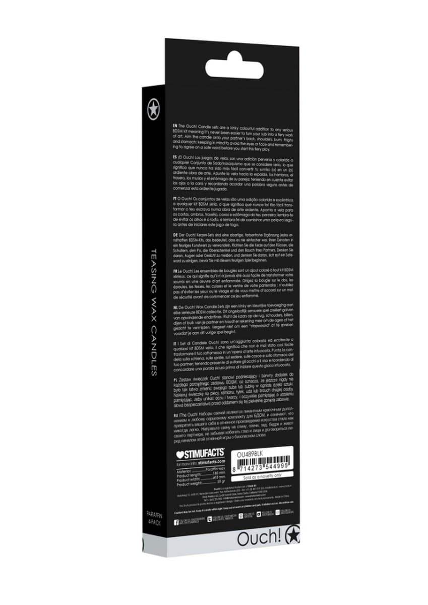 Teasing Wax Candles Large - Parafin - 4-pack - Black — afbeelding 1
