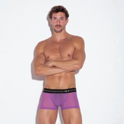 CODE 22 Sheer Mesh Trunk Grape - MAAT S - Erotisch Heren Ondergoed - Boxershort voor Man - Sexy mannen Boxershort — thumbnail 2