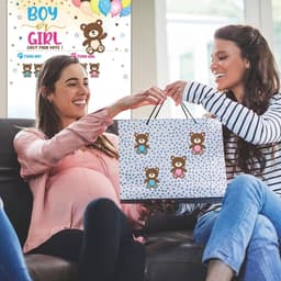 Gender Reveal Spel - Baby Voorspelling - Feest Activiteit - Interactief Stemspel - 1 Poster 36 Stickers - Wit — thumbnail 3