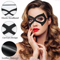 Cat Woman Kostuum Set - Dieren Kostuum Vrouwen - Cosplay Feest - PU Leder Accessoires - Set van 3 - Zwart — thumbnail 5