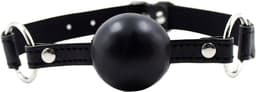 Smart Moves - Ball Gag - Siliconen Bal - PU Lederen Band - Zwart — thumbnail 1