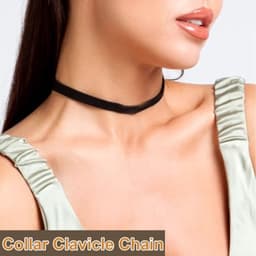 Pack of 3 Velvet Choker Necklaces for Women with Tattoo Chain Ribbon for Teens Velvet Black — thumbnail 3