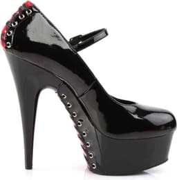 Pleaser - DELIGHT687FH Pumps - US 6 - 36 Shoes - Zwart/Rood — thumbnail 5