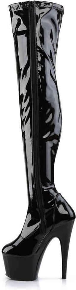 Pleaser - ADORE-3000 Plateau Overknee Laarzen - Paaldans schoenen - 44 Shoes - Zwart — thumbnail 3