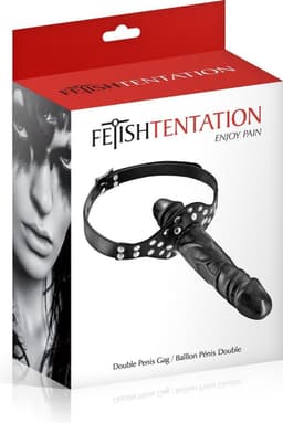 Fetish Tentation - Gag met Dubbele Penis - Zwart — thumbnail 3
