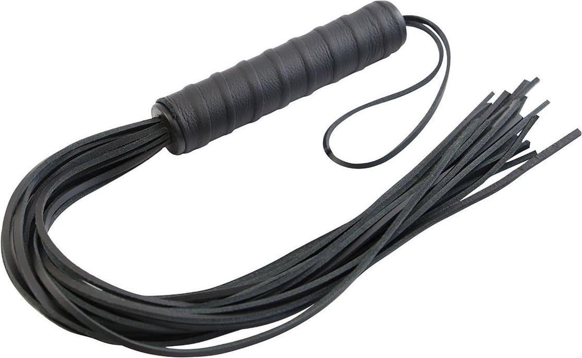 Kiotos Leather Luxe Lederen Flogger Zweep — afbeelding 1