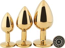 Banoch - Buttplug Aurora Hot Pink gold Medium - gouden Metalen buttplug - Diamant steen - Roze — thumbnail 5