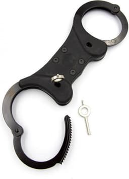 Mister B Cuff Double Lock Rigid Steel Politiehandboeien - Zwart — thumbnail 2